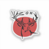 O Dear O Dear Red Retro Classic Design  Sticker (Voorkant)