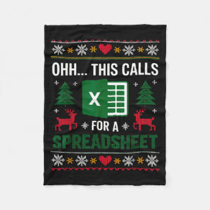 O Dit Roept Om Een Spreadsheet Kerst Fleece Deken