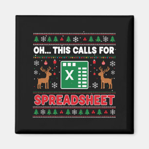 O Dit Roept Om Een Spreadsheet Kersttrui Magneet