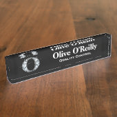 O Faux Diamond Desk Plaque d'identification (Taille)