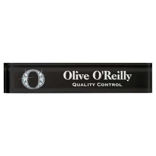 O Faux Diamond Desk Plaque d'identification (Devant)