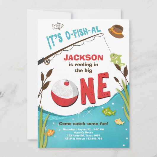 o-fish-al Vissende uitnodiging van de dag De grote (Voorkant)