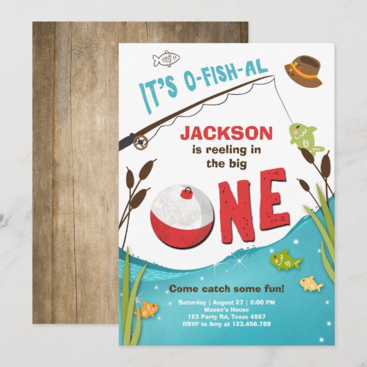 o-fish-al Viste Verjaardagsuitnodiging De grote Kaart (Voorkant / Achterkant)
