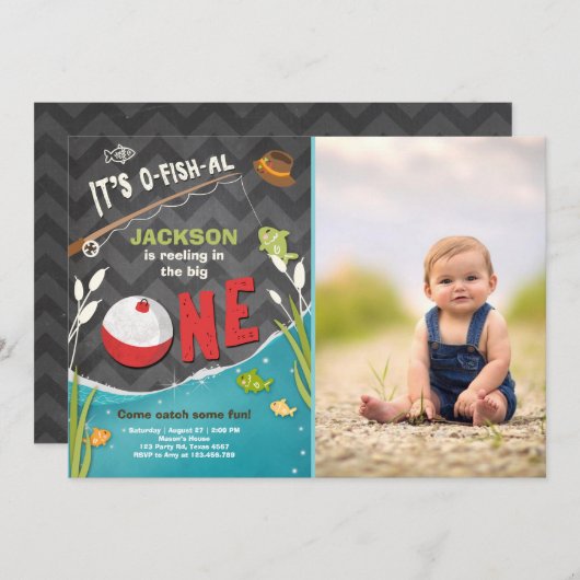 o-fish-al Viste Verjaardagsuitnodiging De grote Kaart (Voorkant / Achterkant)