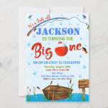 O-fish-all Big ONE invitation anniversaire garçon<br><div class="desc">C'est O-fish-al Big ONE 1er anniversaire Boy's Ofish-ONE invitation anniversaire. Faites quelques brasses pour vous amuser avec cette invitation colorée à l'aquarelle pour le grand anniversaire du garçon avec un bateau en bois marron, un étang et une canne de pêche. Cette invitation fonctionnera parfaitement pour le garçon premier anniversaire de...</div>