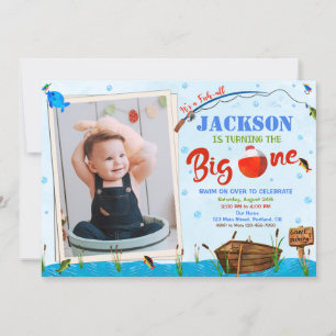 O-fish-all Big ONE verjaardagsuitnodiging Boy foto Kaart