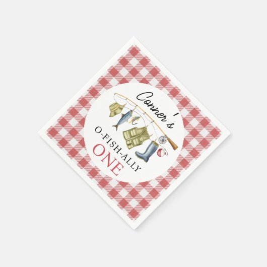 O-Fish-Ally 1e Verjaardag Servet (Hoek)