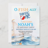 O-Fish-Ally Big One verjaardagsuitnodiging Save The Date (Voorkant)