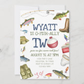 O-Fish-Ally Deux pêcheurs Invitation de 2e anniver (Devant)