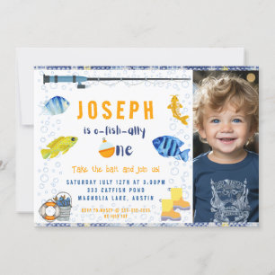 O Fish Ally Een Geviste 1e Verjaardagsfoto Kaart
