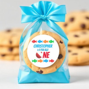 O-Fish-Ally Eén Visserij 1e Verjaardag Ronde Sticker