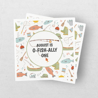 O-Fish-Ally Eén Visvangst Kinderen 1e Verjaardag Servet