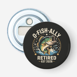 O-Fish-Ally Gepensioneerd 2026 Visser Vissen Button Flesopener