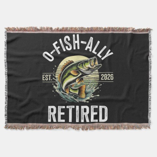 O-Fish-Ally Gepensioneerd 2026 Visser Vissen Deken (Voorkant)
