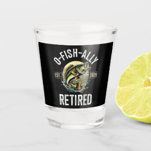 O-Fish-Ally Gepensioneerd 2026 Visser Vissen Shot Glas