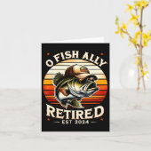 O Fish Ally Gepensioneerd EST 2024 Grappige Pensio Kaart (Gele Bloem)