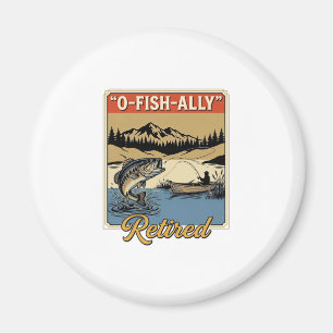 O-Fish-Ally Gepensioneerd Vintage Visshirt Ontwerp Magneet