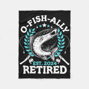 O-fish-ally Gepensioneerd Visserij Pensioen Cadeau Fleece Deken