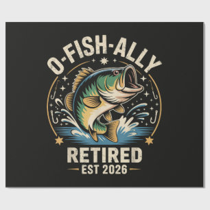 O-Fish-Ally Met Pensioen 2026 Visser Vissen Cadeaupapier