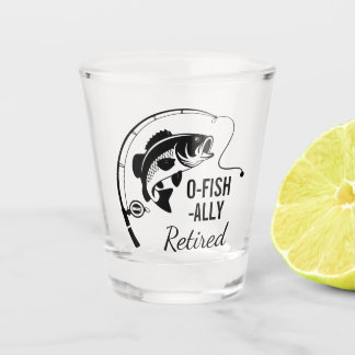 O-Fish-ally Met Pensioen Funny Visserij Pensioen Shot Glas