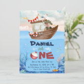 O-fish-ally One Pêche 1er anniversaire Invitation (Debout devant)