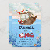 O-fish-ally One Pêche 1er anniversaire Invitation (Devant / Derrière)