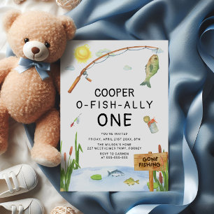 O-Fish-Ally One Rustic Vist eerste verjaardag Kaart