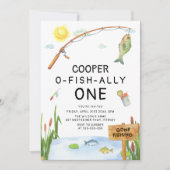 O-Fish-Ally One Rustic Vist eerste verjaardag Kaart (Voorkant)