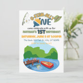 O-FISH-ALLY ONE verjaardagsfeestje Kaart (Staand voorkant)