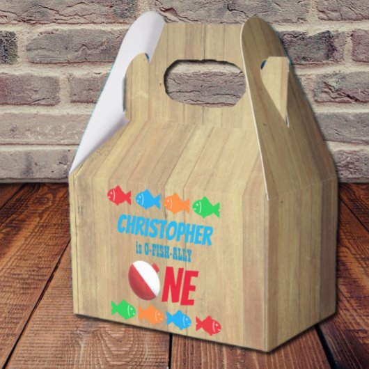 O-Fish-Ally One Vist 1e verjaardag Bedankdoosjes