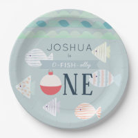 O-fish-ally One Vist Turquoise Boy Birthday