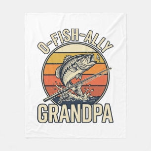O-Fish-Ally Opa Vissers Vintage Shirt Ontwerp_1 Fleece Deken