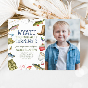O-Fish-Ally Pêche Anniversaire Photo Invitation
