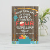 O-Fish-ally Quatre Pêche Invitation Anniversaire (Debout devant)