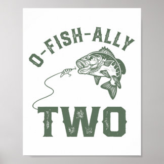 O-fish-ally Two Birthday Decorations 2nd Birthday  Poster