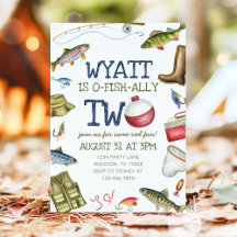 O-Fish-Ally Two Vist tweede verjaardagsuitnodiging