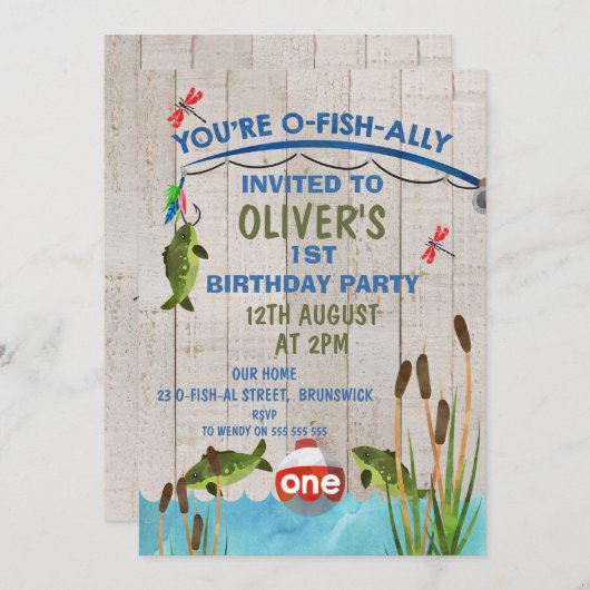 O-Fish_Ally une invitation d'anniversaire (Devant / Derrière)
