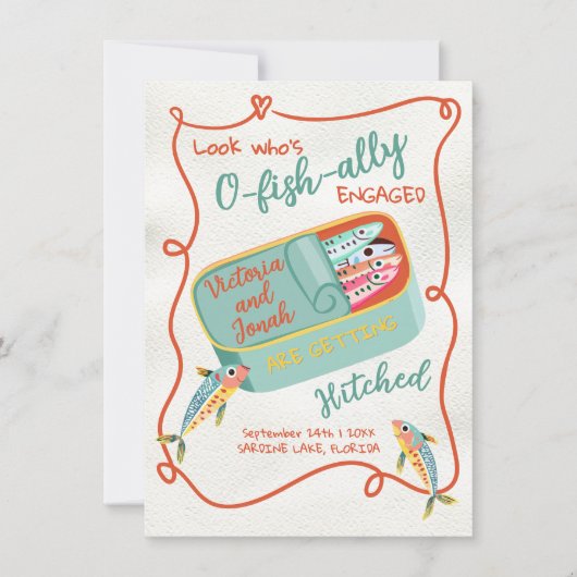 O-fish-ally Verliefd Funky Sardine Bewaar de Datum Kaart (Voorkant)