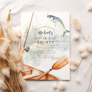 O-Fish-Ally Vis Thema 80e Verjaardagsfeest Kaart