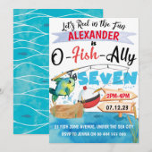 O-Fish-Ally Zeven Gevist 7e Verjaardags Jongen Kaart (Voorkant / Achterkant)