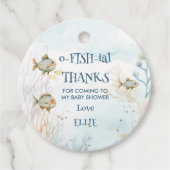 O-fish-ial Bedankt Fun Onder het Zee Baby shower Bedankjes Labels (Voorkant)