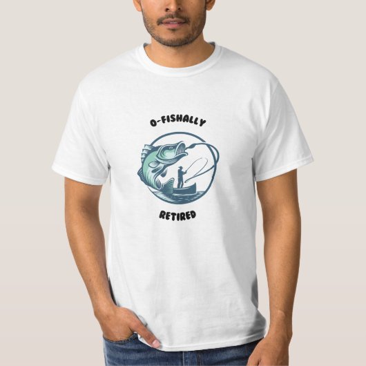 O-Fishally Gepensioneerd Gevist T-shirt, pensioen T-shirt (Voorkant)