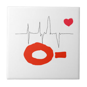 O- Funky Bloed Type Heart Rate Tegeltje