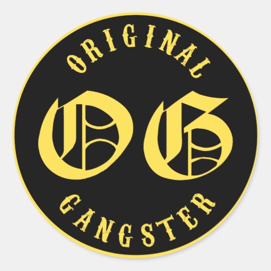 O.G. Original Gangster Ronde Sticker (Voorkant)