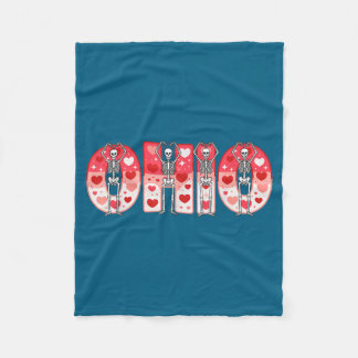 O-h-i-o Grappige Skeletten Ohio In Midwestern Vale Fleece Deken