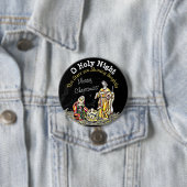 O Heilige Nacht Baby Jezus Kerst Button (In situ)