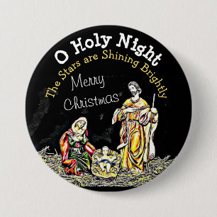 O Heilige Nacht Baby Jezus Kerst Button