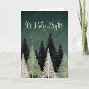 O Heilige Nacht Bomen Sterren Hemel Kaart