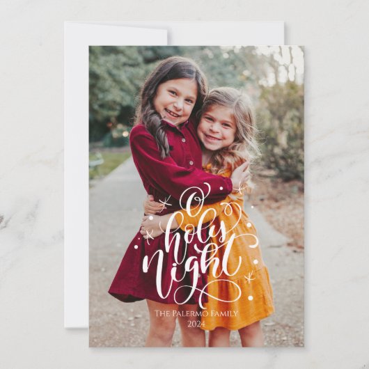 O Heilige nacht Kerstmis fotokaart Kaart (Voorkant)