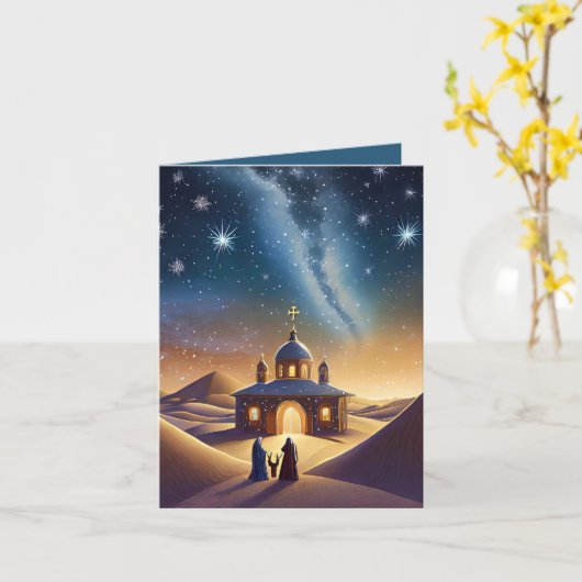 O Heilige nacht Kerstmis Kaart (Gele Bloem)